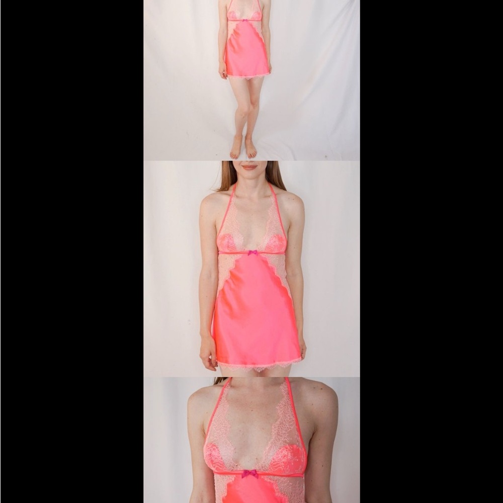 VS size S Pink Lace Trim Chemise